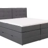 Set Boxspring Met Hoofdbord + Bedbodems Met Opbergruimte + Matras + Dekmatras - 180 X 200 Cm - Antracietkleurige Stof - Perama Van Palacio