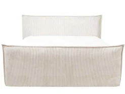 Set Boxspring Met Hoofdeinde + Bedbodems Met Opbergruimte + Matras + Dekmatras - 2 X 80 X 200 Cm - Ivoorwit Ribfluweel - Rhoda Van Palacio