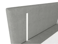 Set Complete Boxspring Met Hoofdbord Met Ledverlichting + Bedbodem + Matras + Dekmatras - 160 X 200 Cm - Stof - Grijs - Ono Van Ysmee