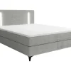 Set Complete Boxspring Met Hoofdbord Met Ledverlichting + Bedbodem + Matras + Dekmatras - 180 X 200 Cm - Stof - Grijs - Ono Van Ysmee