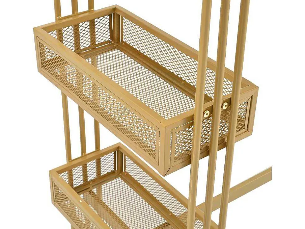 Set "Eat Standing": Bartafel En 2 Krukken - Metalen Structuur - Goud