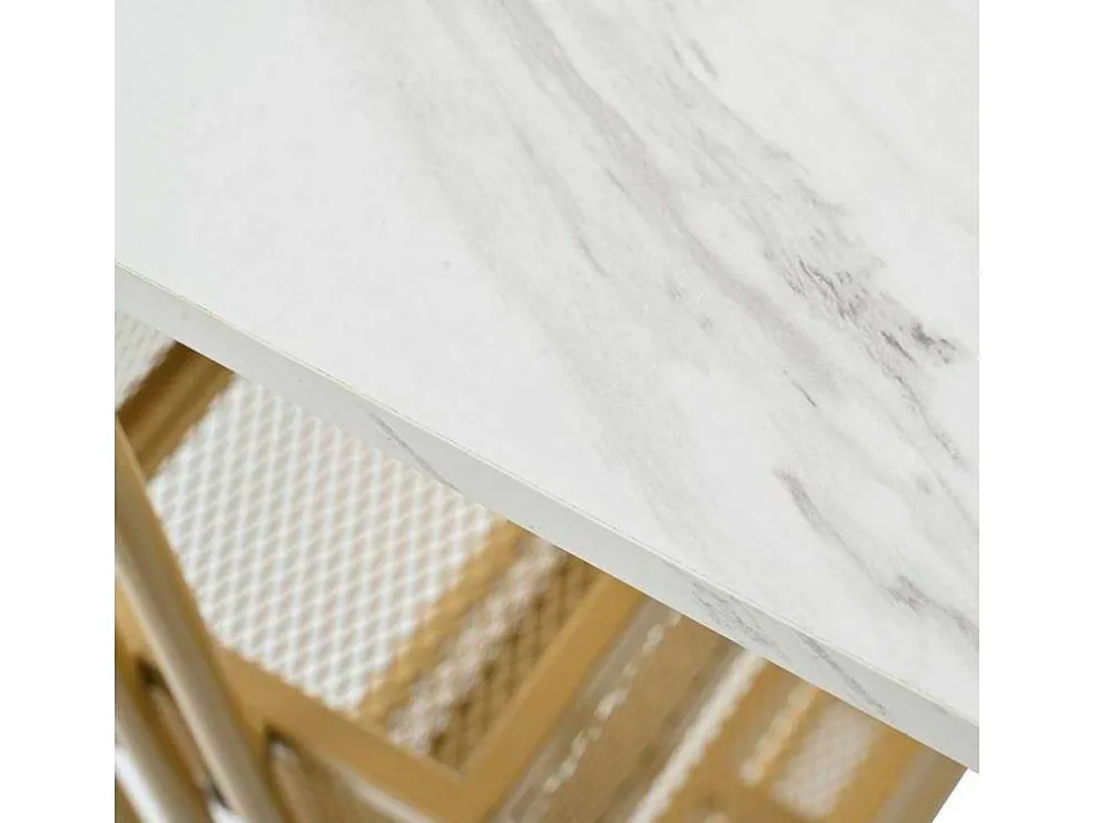 Set "Eat Standing": Bartafel En 2 Krukken - Metalen Structuur - Goud