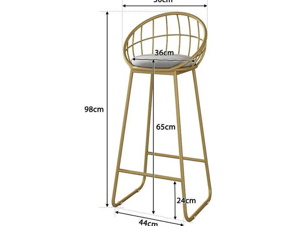 Set "Eat Standing": Bartafel En 2 Krukken - Metalen Structuur - Goud