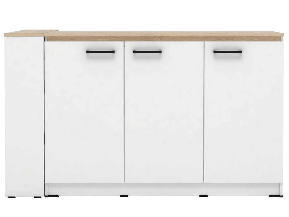 Set Keukeneiland + 2 Krukken - Wit En Licht Naturel - Nusice