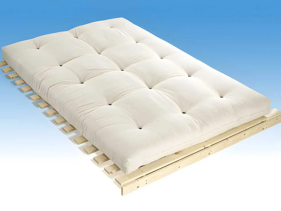 Set Lattenbodem + Futon 140 X 190 Cm - 100% Katoen - Shiva Van Dreamea - Beige