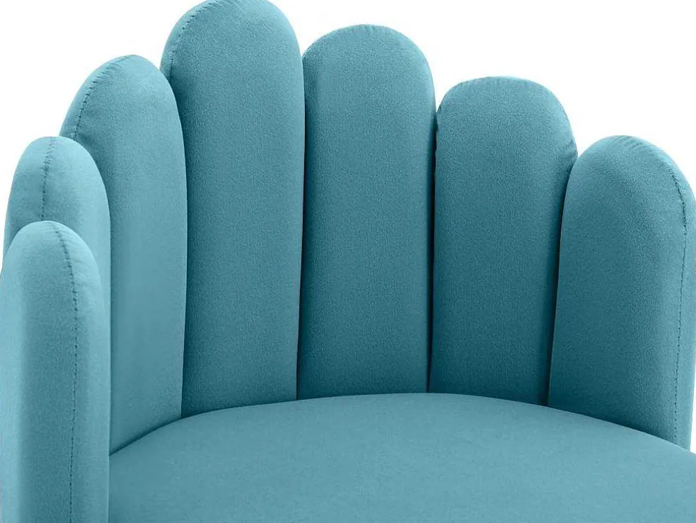 Set Van 2 Barkrukken - Fluweel En Metaal - Blauw