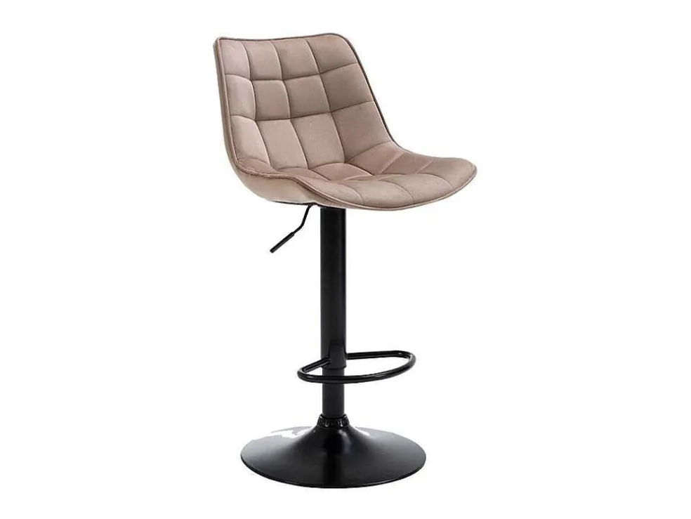 Set Van 2 Barkrukken Lima Ii - Fluweel & Metaal - Beige