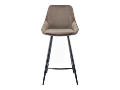 Set Van 2 Barkrukken Masurie - Fluweel - Taupe