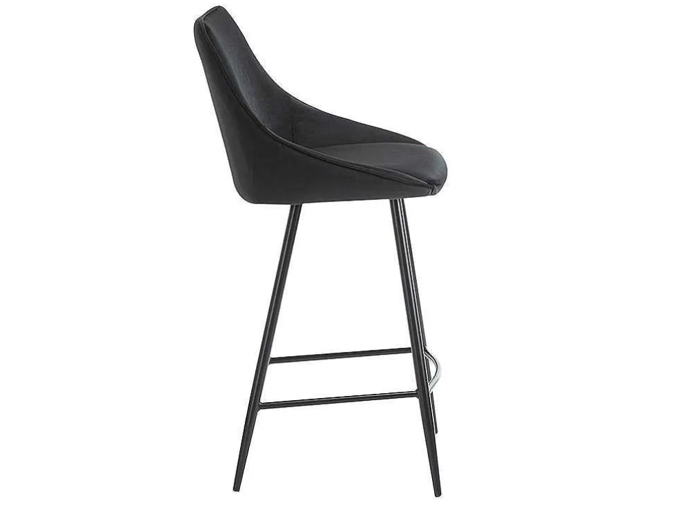 Set Van 2 Barkrukken Masurie - Velours - Zwart