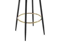 Set Van 2 Barkrukken Van Bouclestof En Zwart Staal - Wit En Goudkleurig - Belinio I