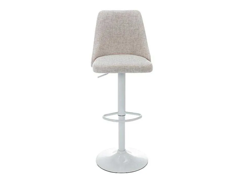 Set Van 2 Barkrukken Van Stof En Wit Metaal - Beige - Kiyola