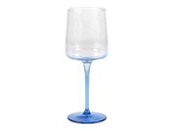 Set Van 6 Blauwe Wijnglazen Op Voet 27 Cl - D. 9.5 X H. 13 Cm - Coraly
