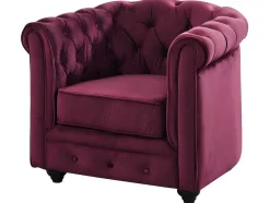 Set Van 2 Fauteuils Chesterfield - Fluweel Paars