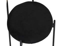 Set Van 2 Fluwelen En Rotan Stoelen - Metalen Poten - Zwart