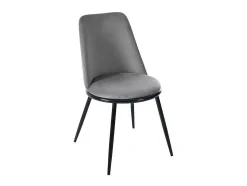 Set Van 2 Fluwelen Gestoffeerde Stoelen Met Rugleuning - Zwart Metalen Structuur - Grijs