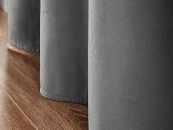 Set Van 2 Fluwelen Gordijnen - 140 X 260 Cm - Grijs - Ahtari