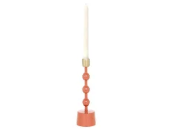 Set Van 2 Geemailleerde Aluminium Kandelaars - H.26,5 Cm En H.22 Cm - Terracotta - Parina