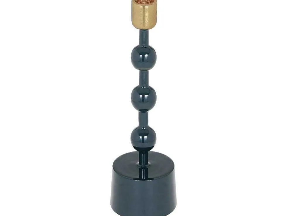 Set Van 2 Geemailleerde Aluminium Kandelaars - H.26,5 Cm En H.22 Cm - Eend Blauw - Parina
