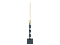 Set Van 2 Geemailleerde Aluminium Kandelaars - H.26,5 Cm En H.22 Cm - Eend Blauw - Parina