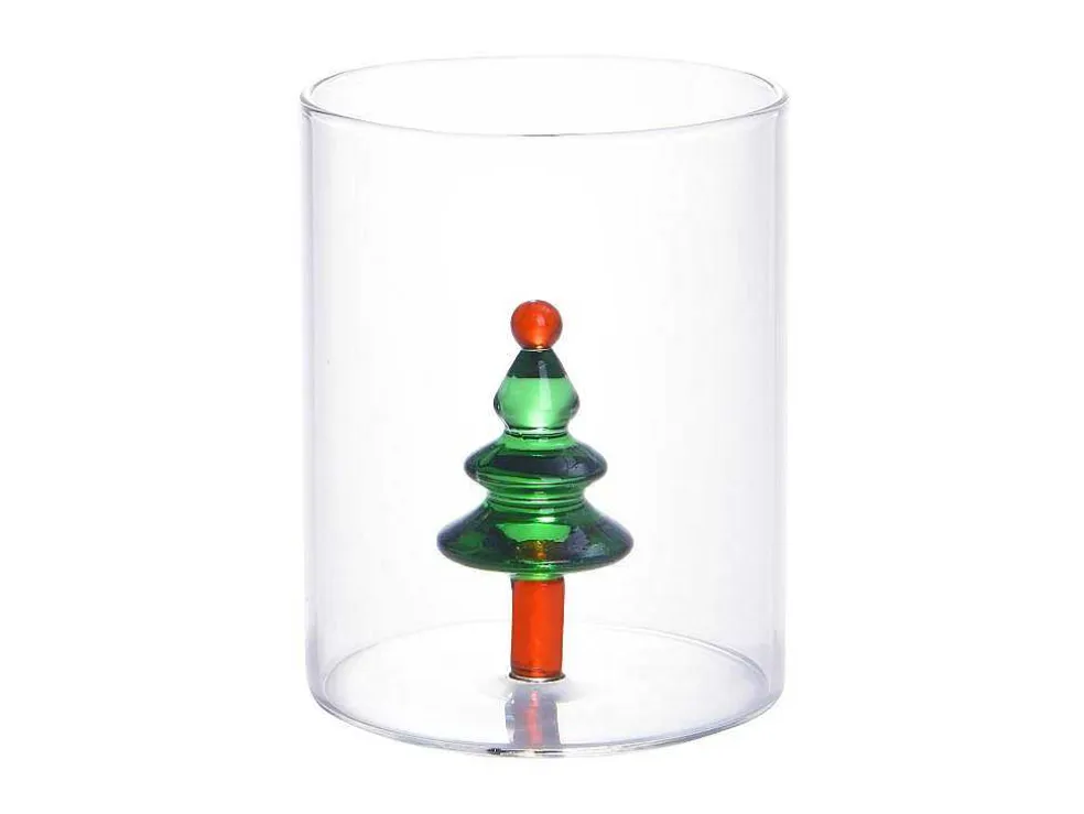Set Van 4 Glazen Met Kerstmotieven - O7,5 X H9,5 Cm - Scopa