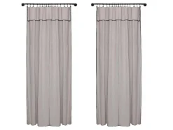 Set Van 2 Gordijnen Van Katoen En Linnen - 140 X 280 Cm - Taupegrijs - Borina