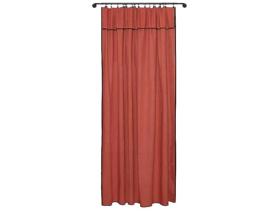 Set Van 2 Gordijnen Van Katoen En Linnen - 140 X 280 Cm - Terracotta - Borina