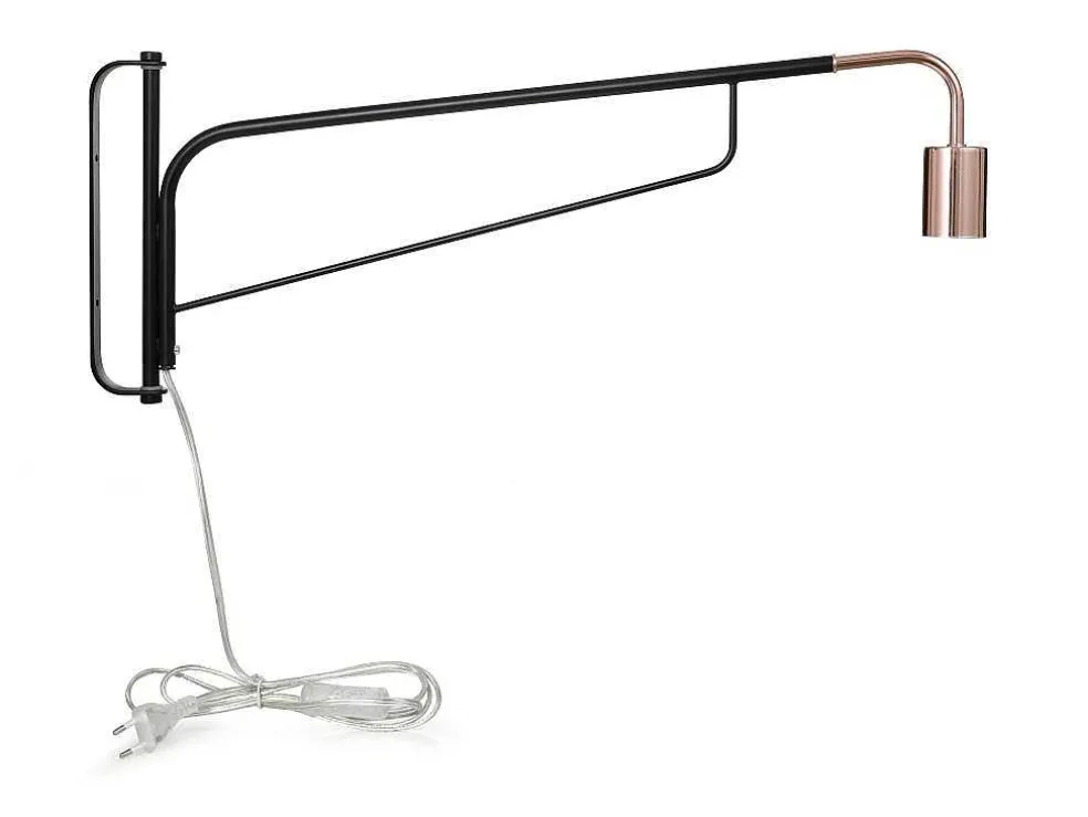 Set Van 2 Hangende Wandlampen - Metaal - L65 X D10 X H25 Cm - Zwart En Koperkleurig - Colwood.