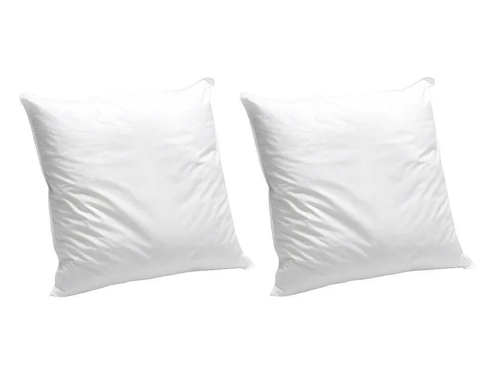 Set Van 2 Hoofdkussens Van Biologisch Katoen 60 X 60 Cm Van Naturea - 550 G/M - Bruine Bies - Nature Confort