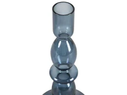 Set Van 2 Kandelaars - D9 X H21 Cm En D9 X H18,5 Cm - Glas - Blauw - Kandie