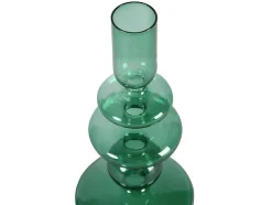 Set Van 2 Kandelaars - D9 X H21 Cm En D9 X H18,5 Cm - Glas - Groen - Kandie