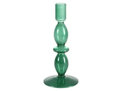 Set Van 2 Kandelaars - D9 X H21 Cm En D9 X H18,5 Cm - Glas - Groen - Kandie