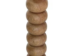 Set Van 2 Kandelaars Van Mangohout - H23 Cm - Naturel - Fainin