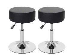 Set Van 2 Krukken Mcw-C22, Kunstleer, Zwart