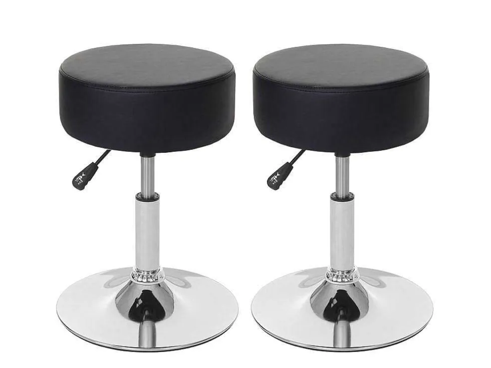 Set Van 2 Krukken Mcw-C22, Kunstleer, Zwart