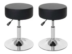 Set Van 2 Krukken Mcw-C22, Kunstleer, Zwart