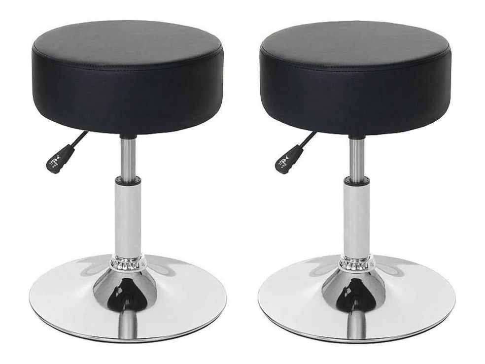 Set Van 2 Krukken Mcw-C22, Kunstleer, Zwart