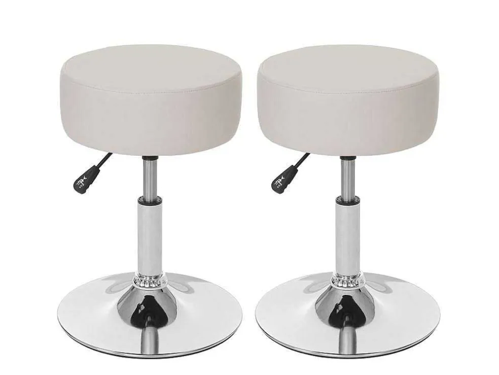 Set Van 2 Krukken Mcw-C22, Kunstleer, Creme
