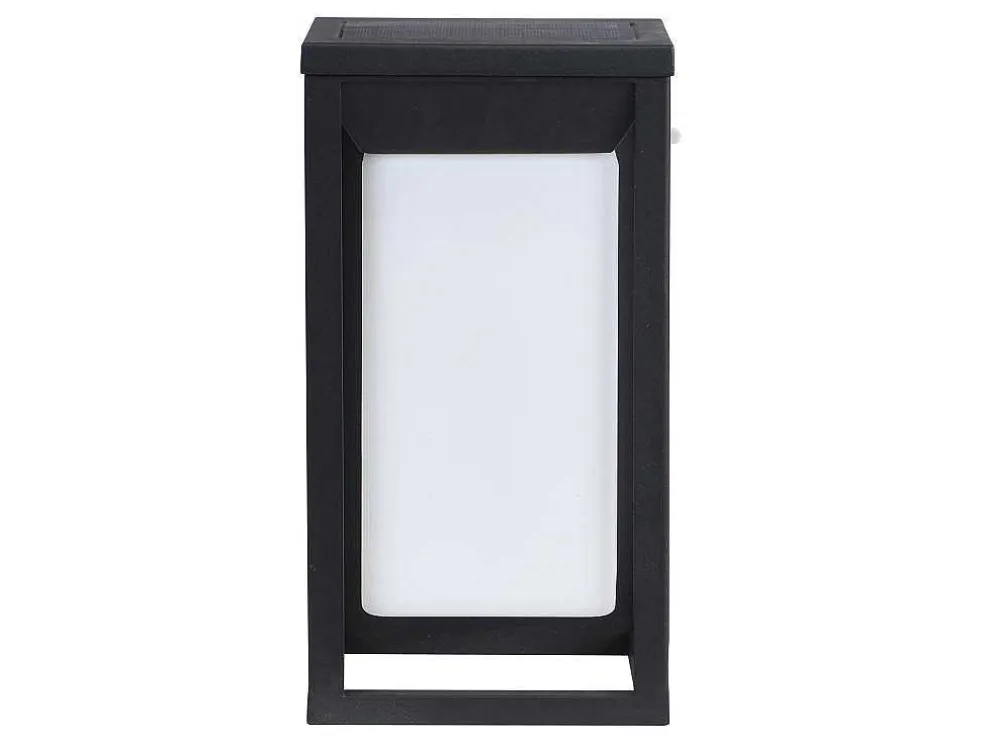 Set Van 2 Led-Buitenwandlampen Op Zonne-Energie - L. 15 X H. 30 Cm - Metaal - Zwart - Fozzano
