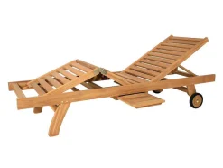 Set Van 2 Ligbedden Met Verschillende Standen In Teak - Licht Hout - Byblos Ii Van Mylia