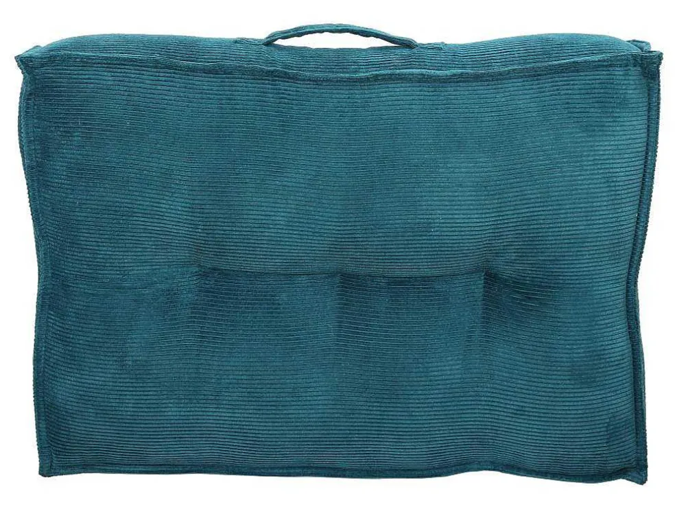 Set Van 1 Matras + 2 Palletkussens Van Ribfluweel - Blauw - Baila