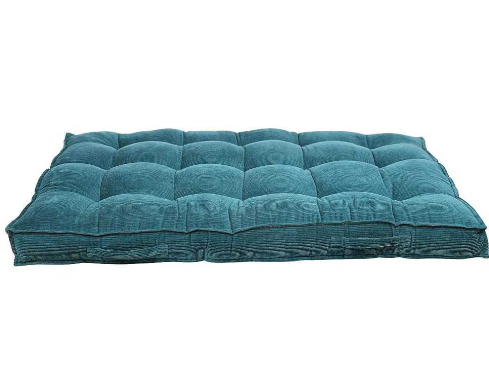 Set Van 1 Matras + 2 Palletkussens Van Ribfluweel - Blauw - Baila