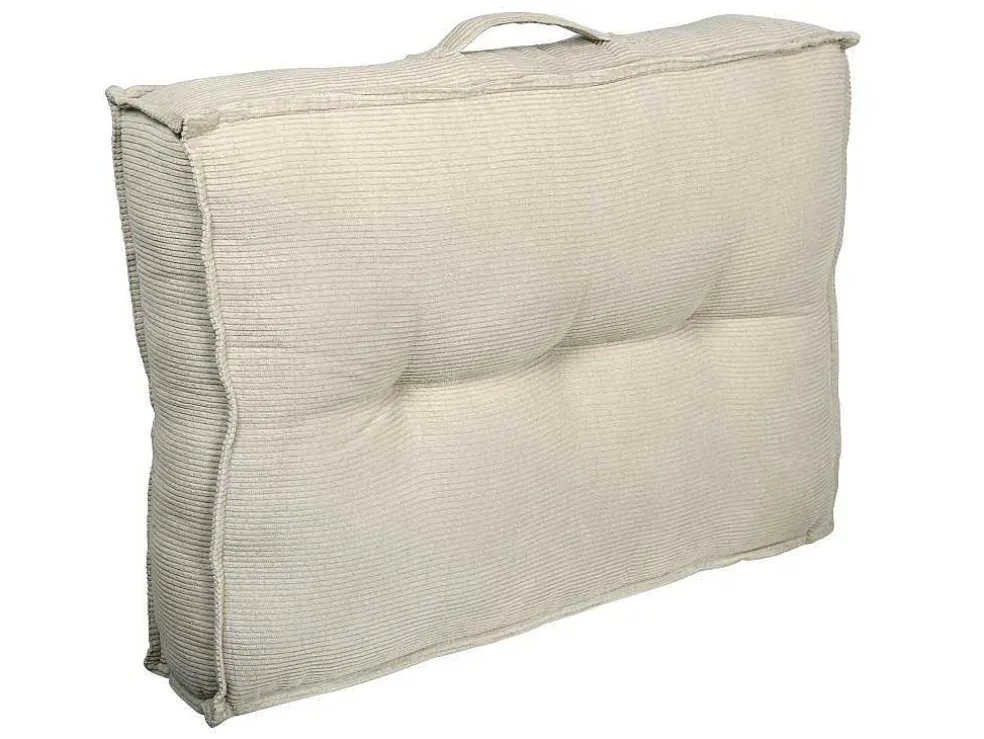 Set Van 1 Matras + 2 Palletkussens Van Ribfluweel - Beige - Baila