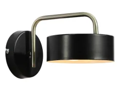 Set Van 2 Metalen Wandlampen In Vintage Stijl - L24 X H14,5 Cm - Zwart En Goudkleurig - Otilie