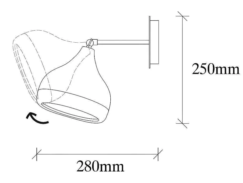 Set Van 2 Metalen Wandlampen Met Verstelbare Kap Yildo - D. 17 X H. 28 Cm - Zwart En Koperkleurig