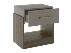 Set Van 2 Nachtkastjes Met 1 Lade En 1 Opbergvak Kleuren: Taupe En Bruin Bodil Ii