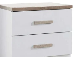 Set Van 2 Nachtkastjes Met 2 Lades - Wit En Naturel - Skaido