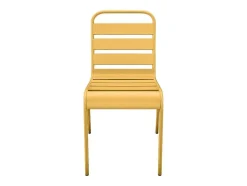 Set Van 2 Opstapelbare Tuinstoelen Van Metaal - Mosterdgeel - Mirmande Van Mylia