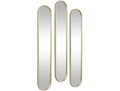 Set Van 3 Ovale Spiegels Van Metaal - B23 X H120 Cm - Goudkleurig - Jaylen