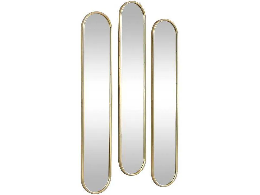 Set Van 3 Ovale Spiegels Van Metaal - B23 X H120 Cm - Goudkleurig - Jaylen