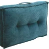 Set Van 2 Palletkussens Van Ribfluweel - L60 X D40 Cm - Blauw - Baila